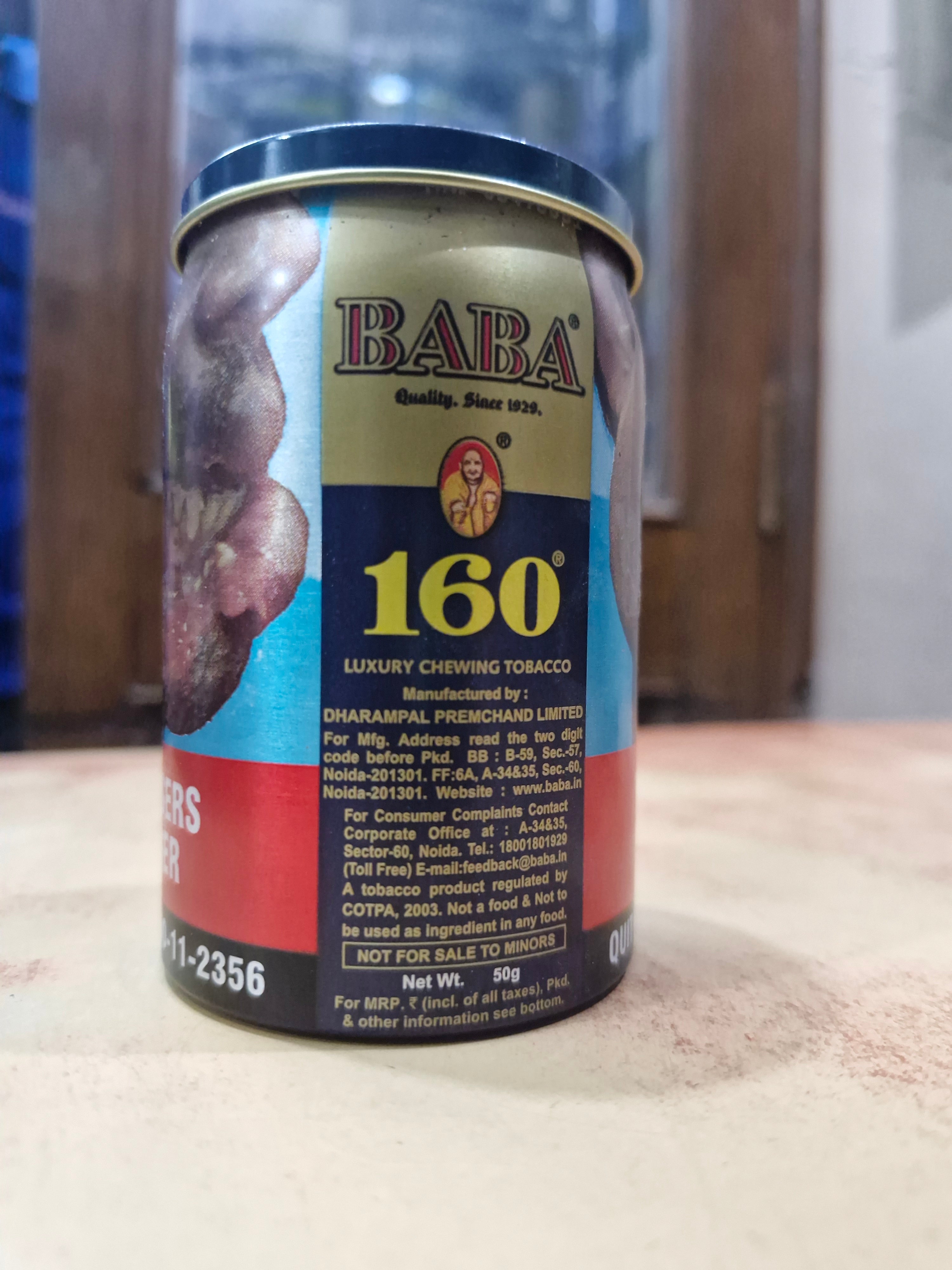Baba 160 Luxury Chewing Tobacco Tin Can - 50g | Premium Quality