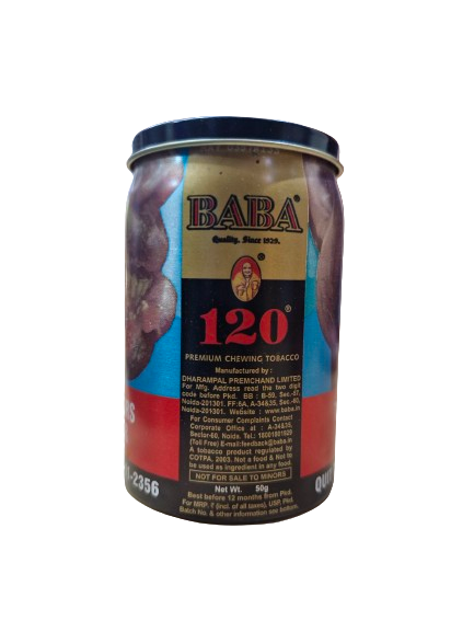 Baba 120 Premium Chewing Tobacco Tin Can - 50g | Indian Gutkha - Alchemy Tradex