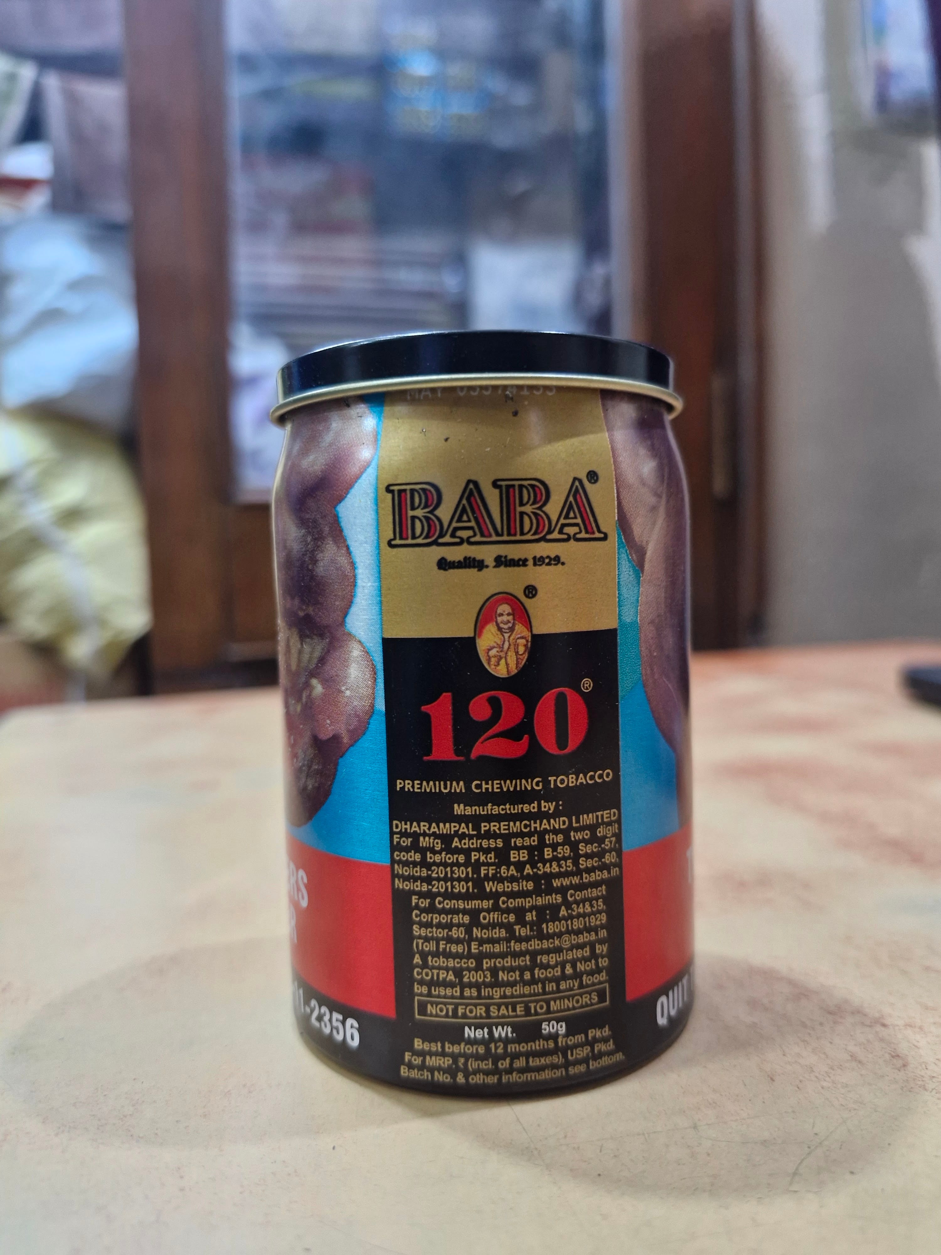 Baba 120 Premium Chewing Tobacco Tin Can - 50g | Indian Gutkha - Alchemy Tradex