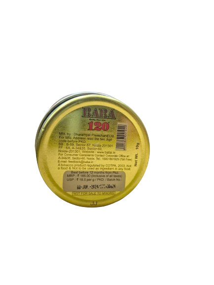 Baba 120 Luxury Chewing Tobacco | Indian Jarda  | Saffron Blended - 10g | Indian Gutkha - Alchemy Tradex
