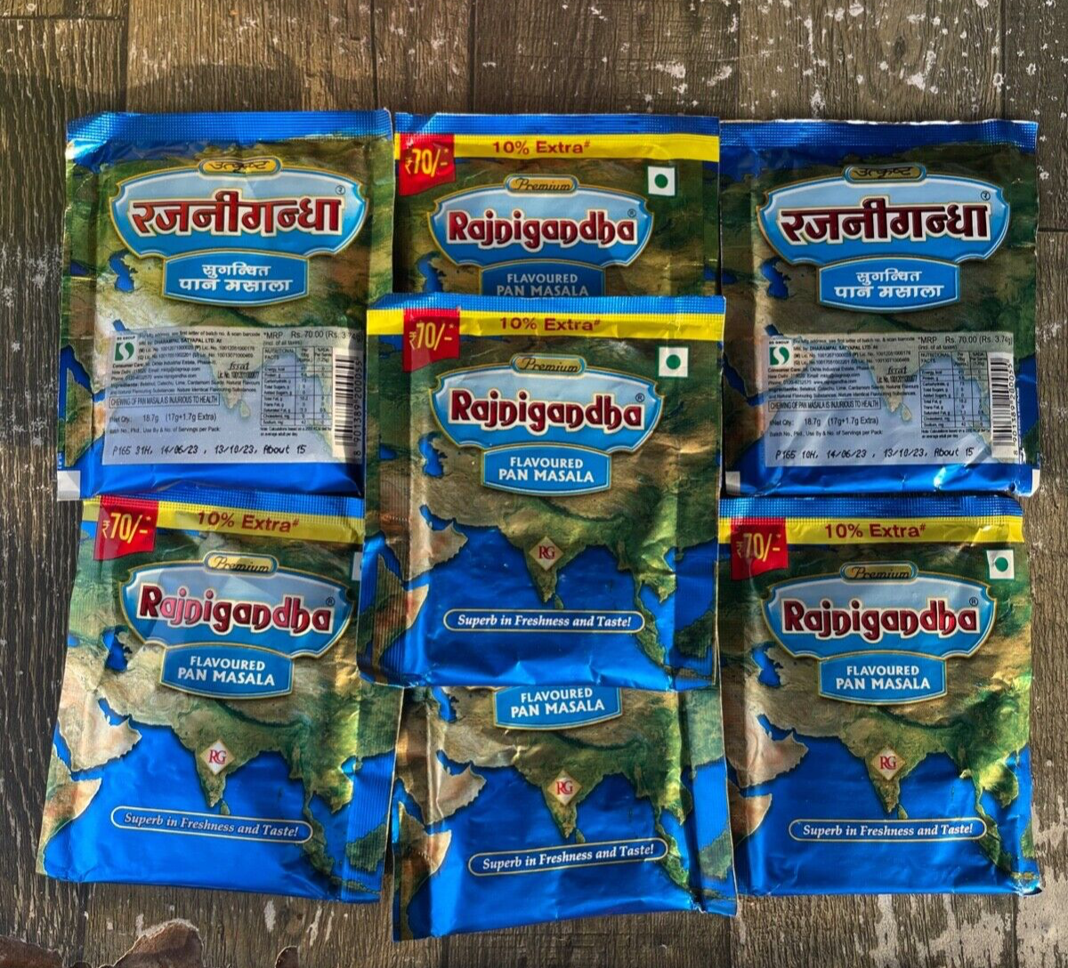 Rajnigandha Pan Masala Zipper Pack  | 18.7g Each | Authentic Taste | Pack of 21