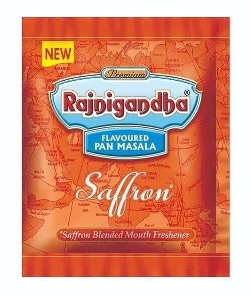 Rajnigandha Saffron Blended Pan Masala | Pack of 54 | 2.2 gm Each | Premium