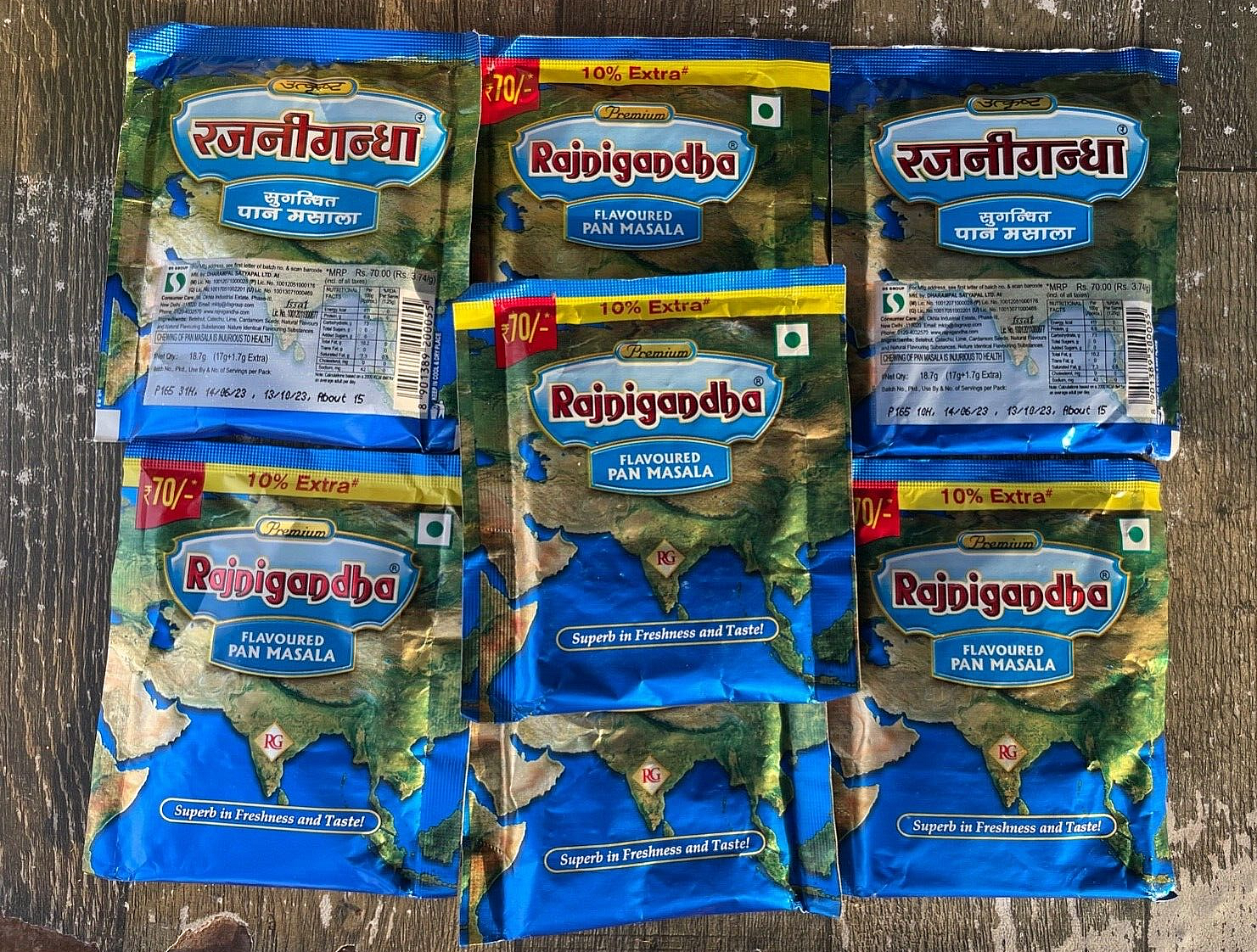 Rajnigandha Pan Masala Zipper Pack  | 18.7g Each | Authentic Taste | Pack of 21