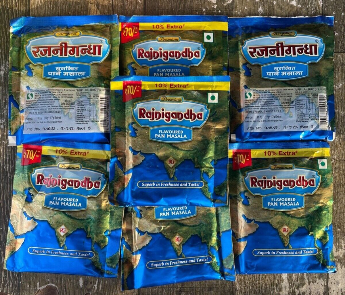 Rajnigandha Pan Masala Zipper Pack  | 18.7g Each | Authentic Taste | Pack of 21