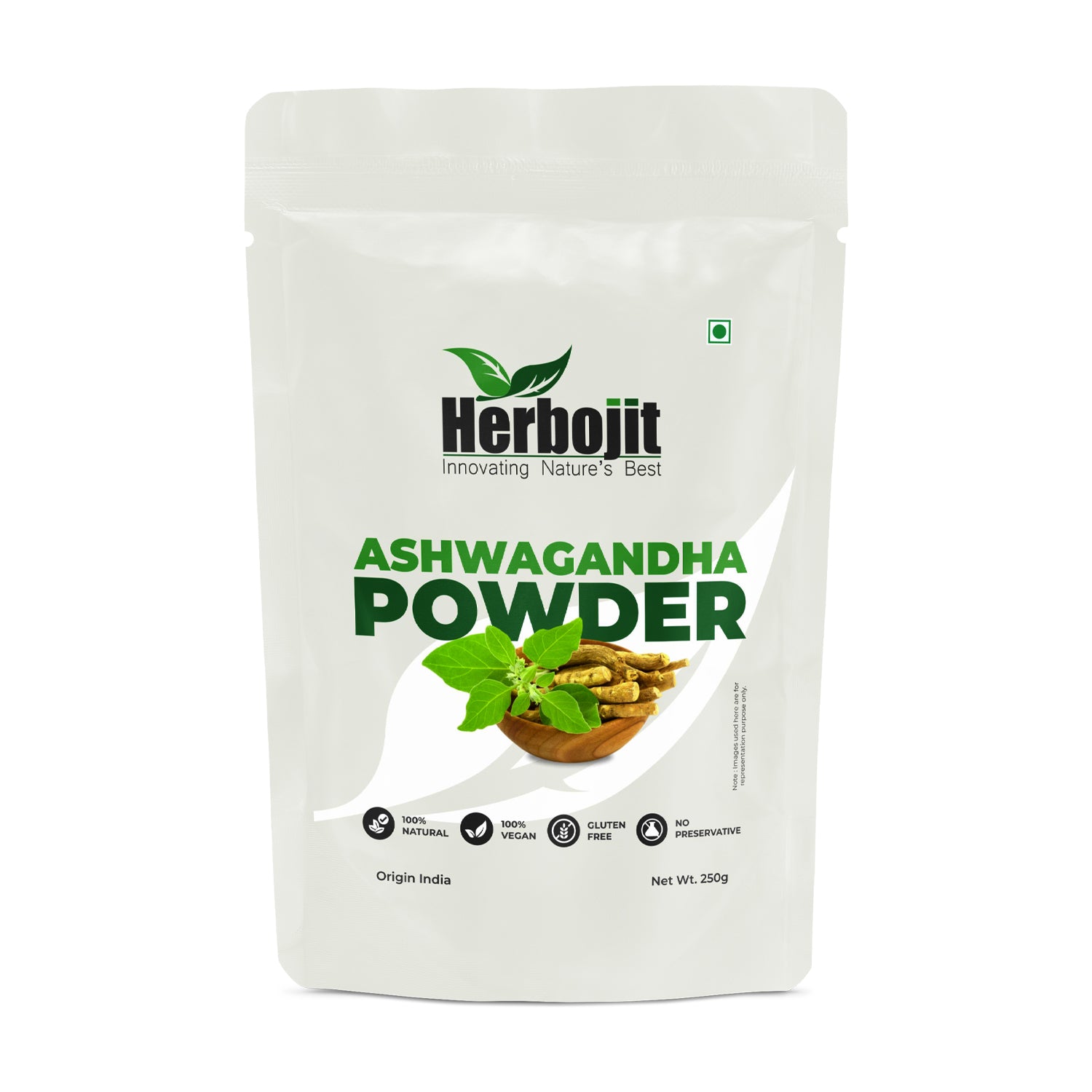 Herbojit Ashwagandha Powder - 100% Natural & Vegan, Gluten-Free, 250g | Pure Ashwagandha Root Powder for Stress Relief, Immunity & Vitality | No Preservatives - Alchemy Tradex