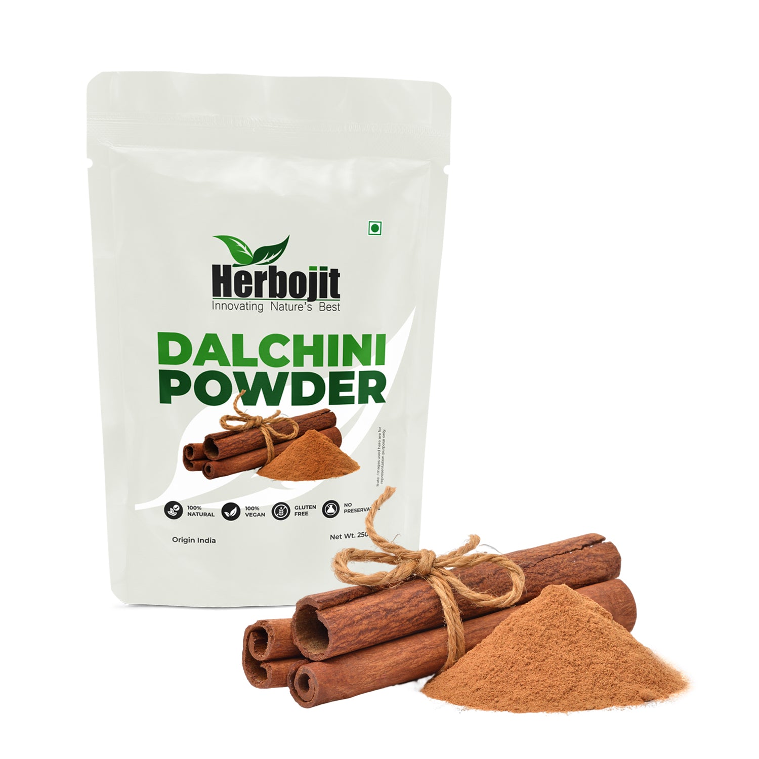 Herbojit- Pure Cinnamon Powder | Dalchini Powder 100% Natural & Vegan Gluten-Free 250g | Rich in Antioxidants & Flavor, No Preservatives - Alchemy Tradex
