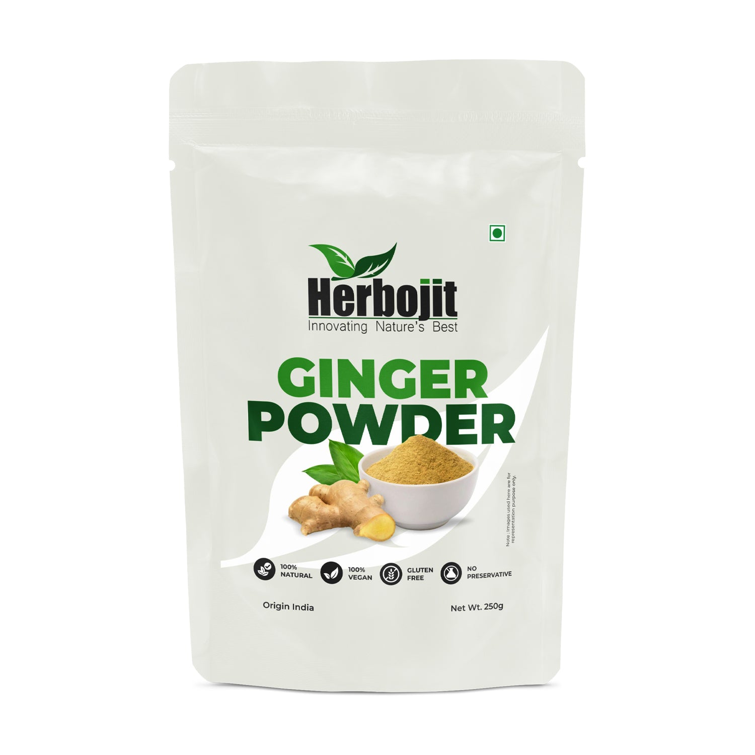 Herbojit Ginger Powder | 100% Natural, Vegan, Gluten-Free | No Preservatives | Pure & Authentic Ground Ginger Spice - 250g | Indian Origin - Alchemy Tradex