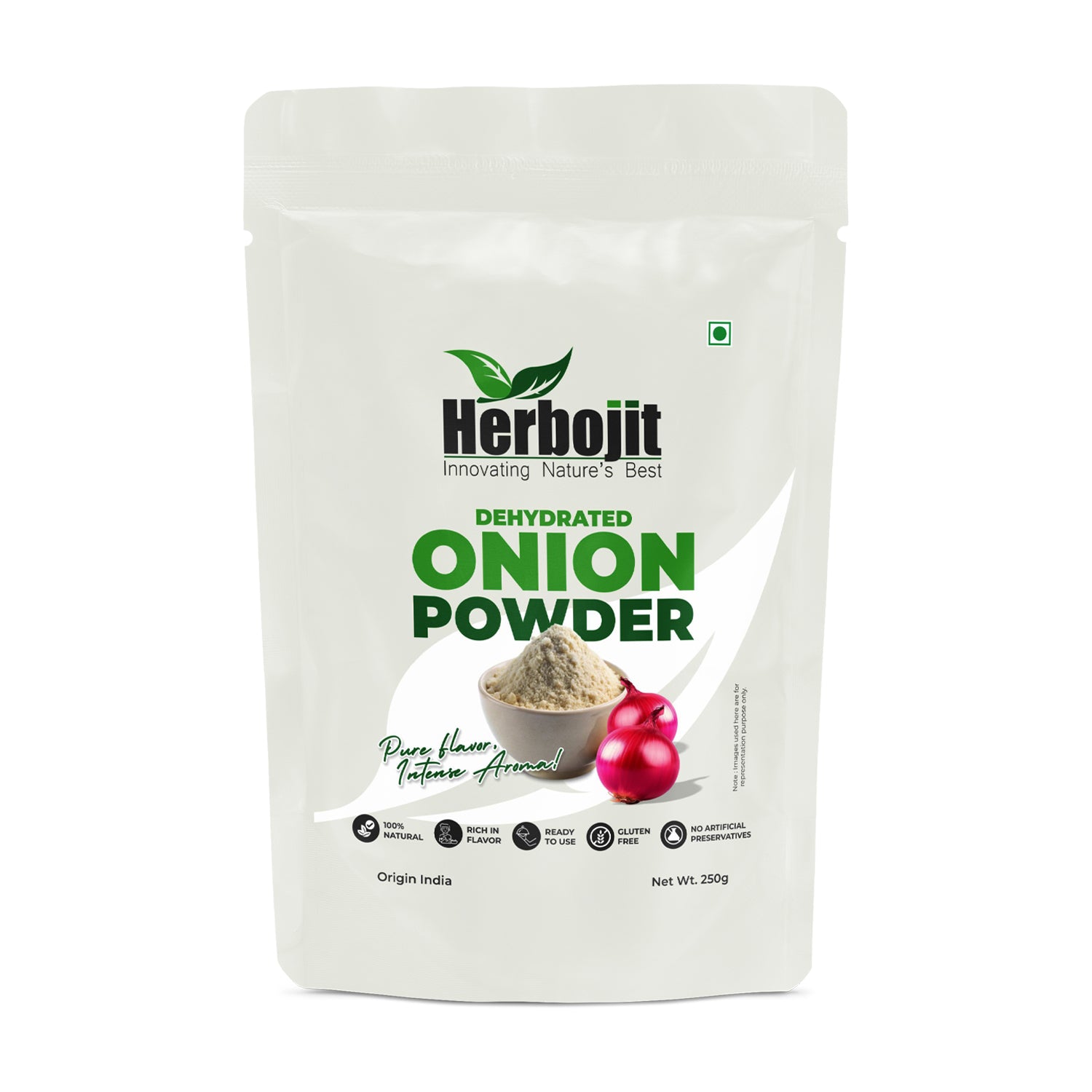 Herbojit Dehydrated Onion Powder - 100% Natural, Gluten-Free, Rich in Flavor, 250g | No Artificial Preservatives, Ready-to-Use for Cooking, Seasoning & Sauces - Alchemy Tradex