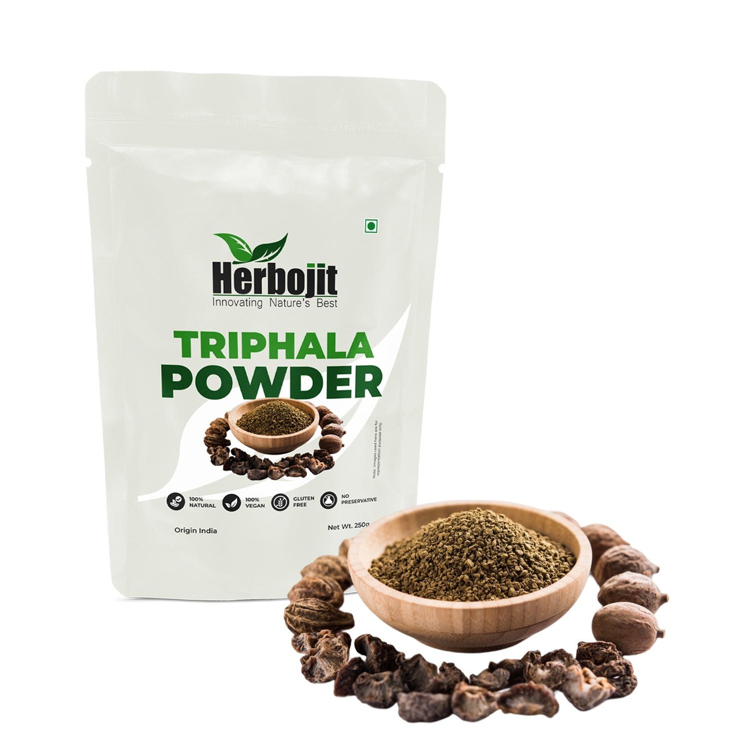 Herbojit Triphala Powder 250g - 100% Natural, Vegan & Gluten-Free | No Preservatives | Premium Ayurvedic Digestive Health Supplement - Alchemy Tradex