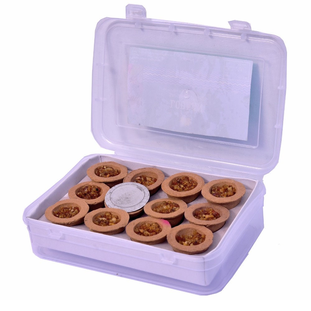 Natural Organic Havan Cups/Floral Lobaan Sambrani Cup | 12 Pcs | Dhoop Cups | Long Lasting Fragrance Lobaan for Puja, Havan |100% Organic - Alchemy Tradex