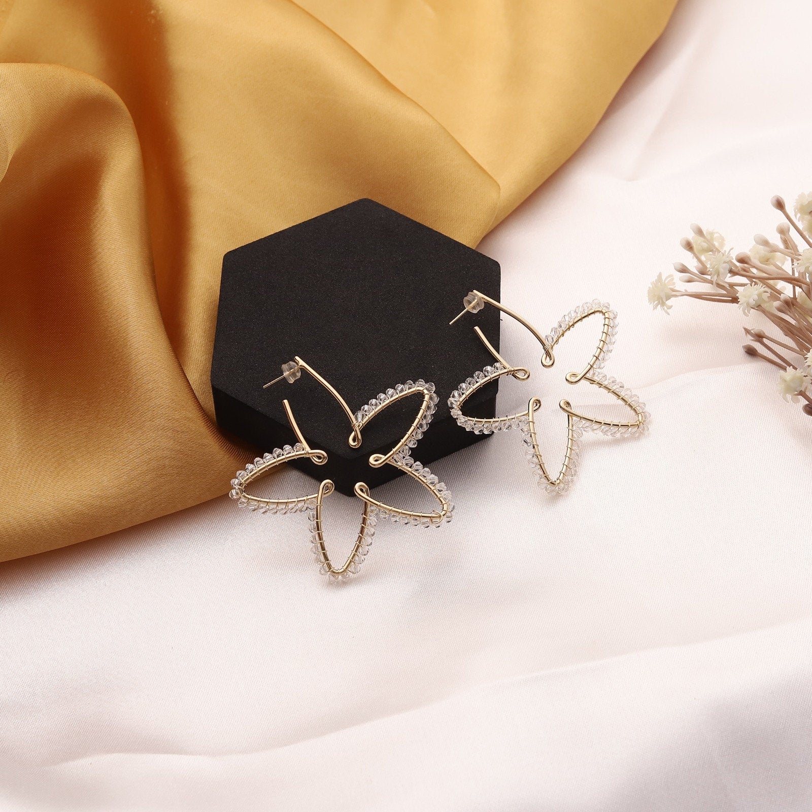 LOTUS24 Stainless Steel Flower-Shaped Earring Set - Elegant Artificial Jewelry Gift Set for Effortless Style - Alchemy Tradex